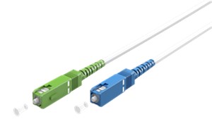 Câble à Fibre Optique (FTTH), Singlemode (OS2) White, blanc (Simplex), 2 m