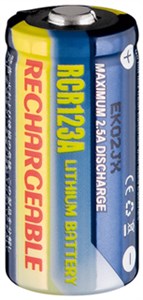RCR123 - 500 mAh Batterie, 1 Stk. Karton