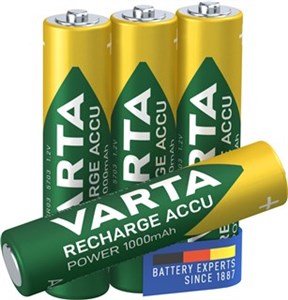 AAA (Micro)/HR03 (5703) Rechargeable - 1000 mAh, 4 pièces dans blister