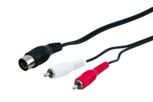 Adaptateur de Câble Audio, DIN Femelle vers RCA Mâle Stéréo