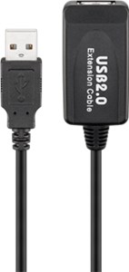 Active USB Extension Cable, 10 m, black