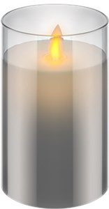 Bougie LED en Cire Véritable dans un Verre, 7,5 x 12,5 cm